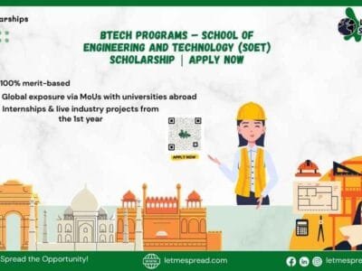 BTech Programs – School of Engineering and Technology (SOET) Scholarship